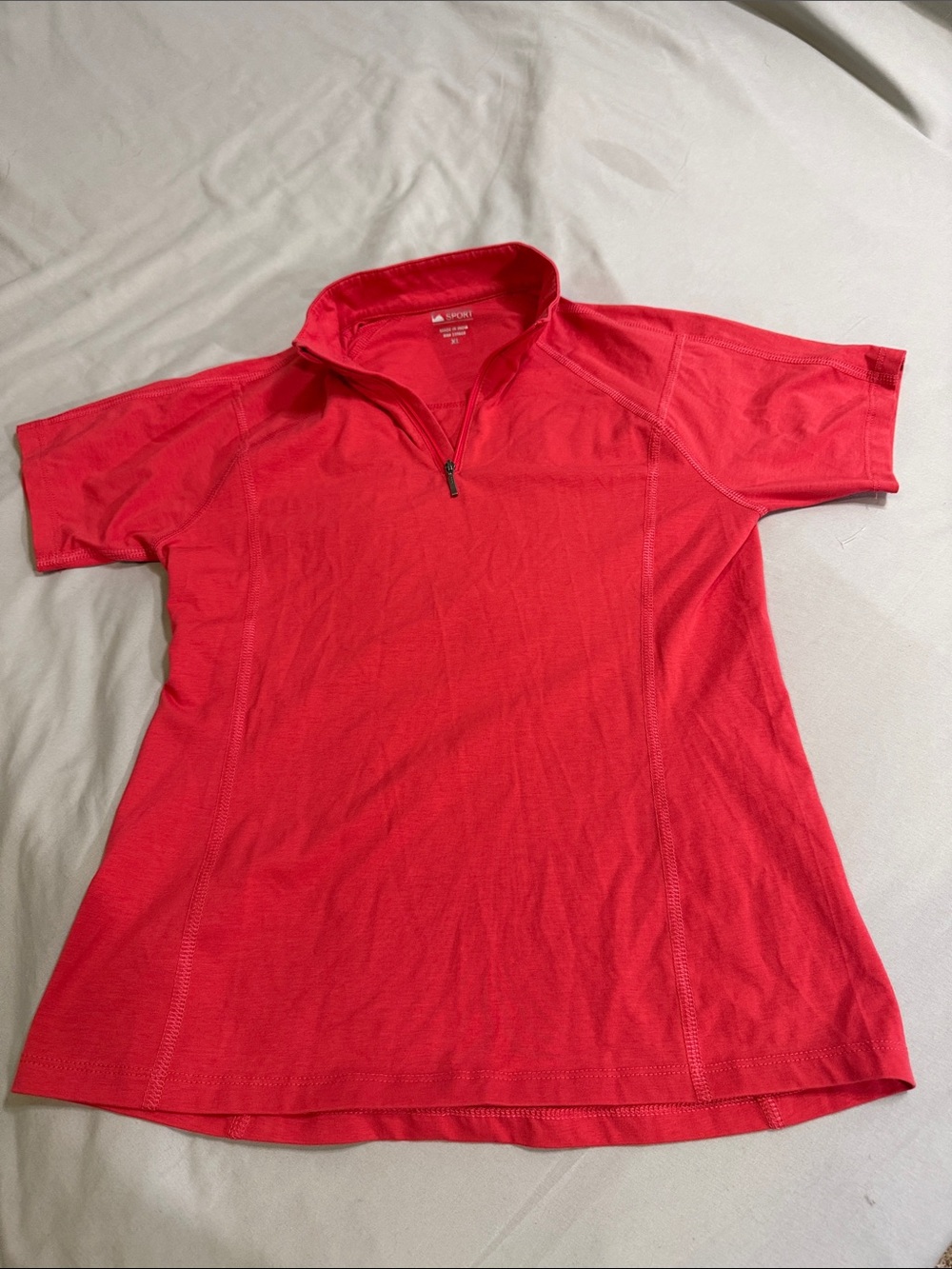 Kids Red Short-Sleeve Half-Zip Performance Top